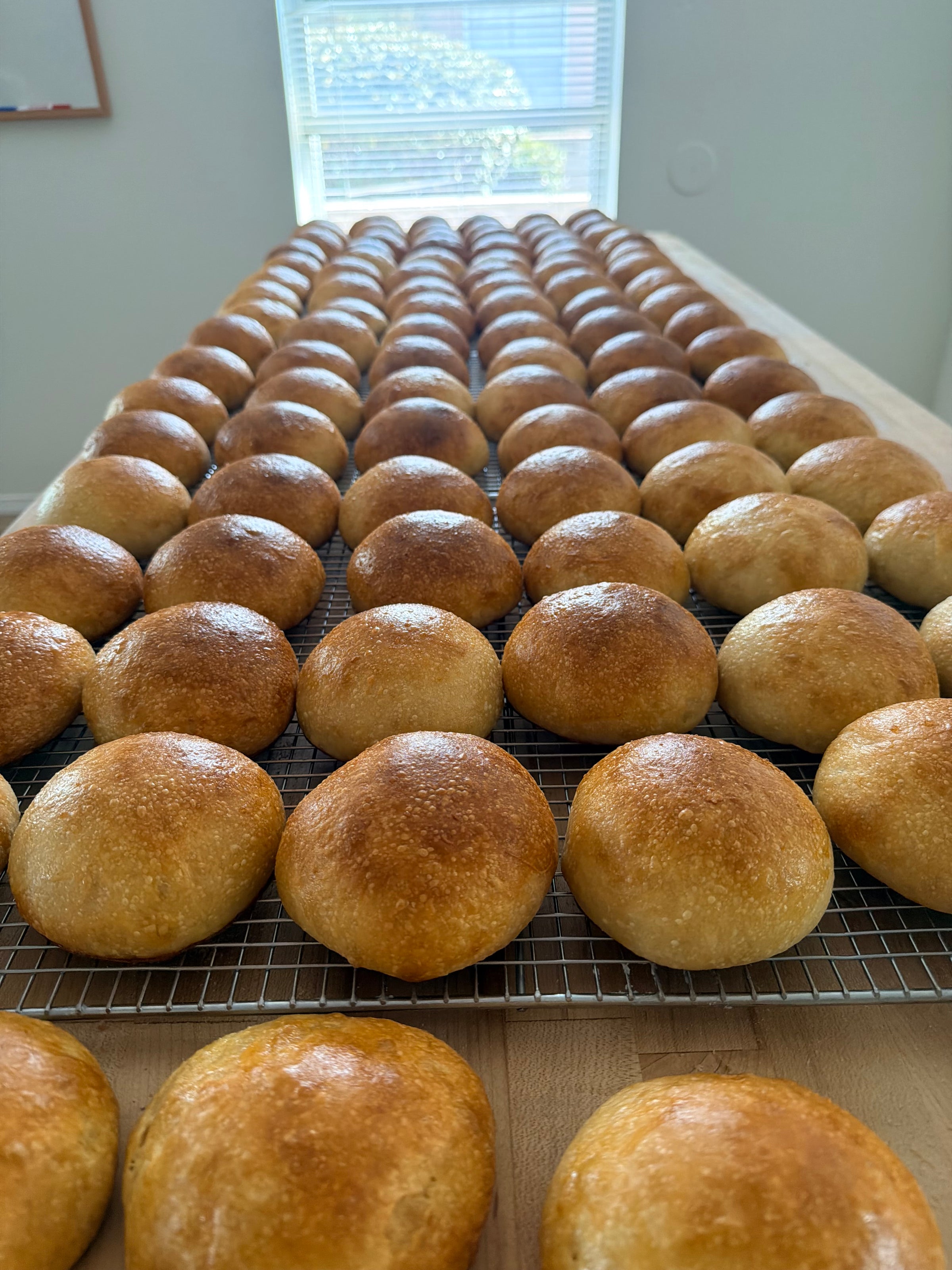 Fresh sourdough bread at different points in its quality window