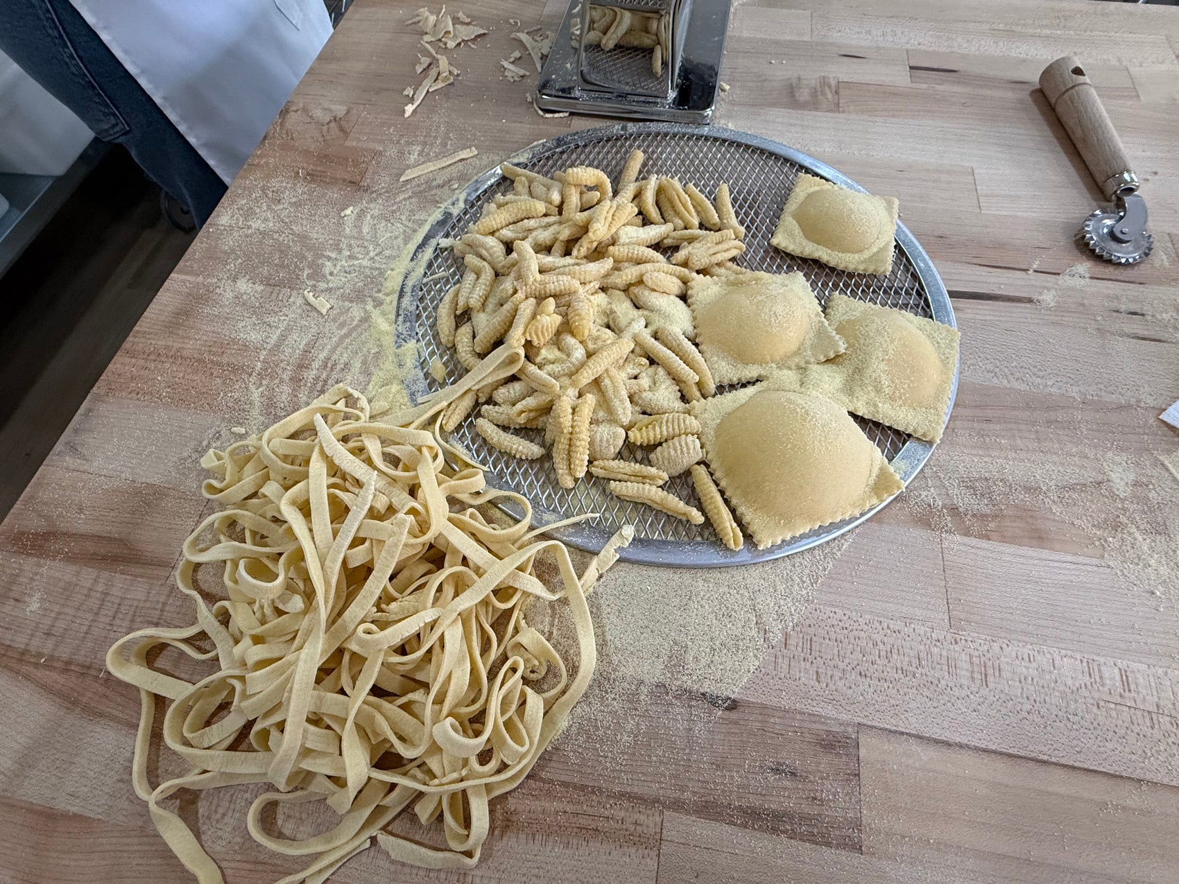 Pasta making ingredients and tools for an Albuquerque home cook