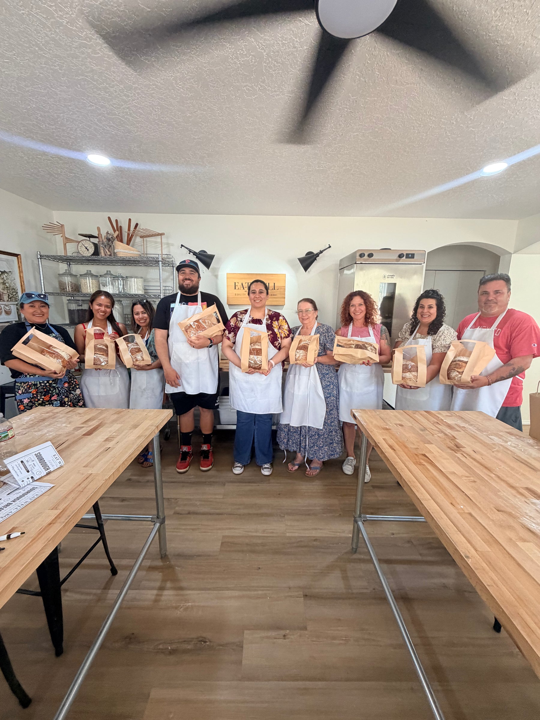 Sourdough scoring demonstration at Eat Well ABQ