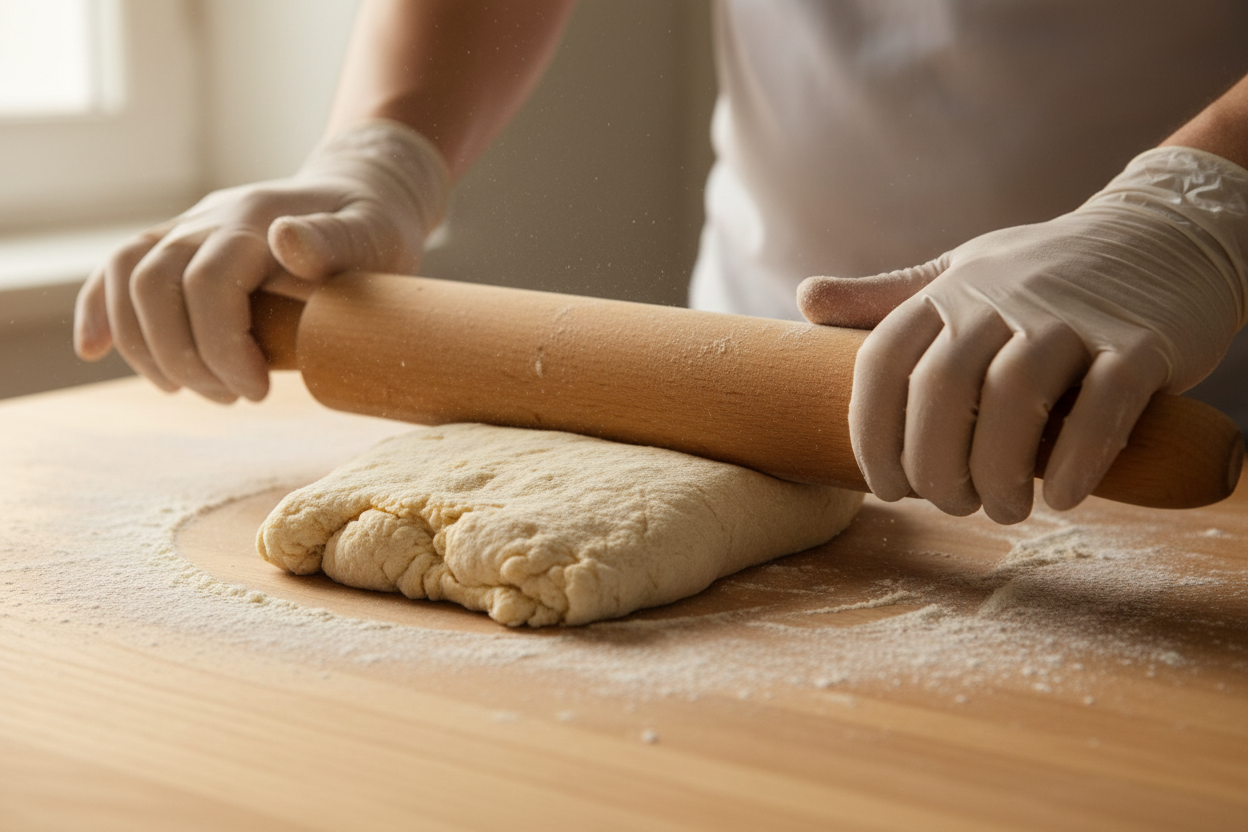 Hands-on pasta making technique in an Eat Well ABQ class
