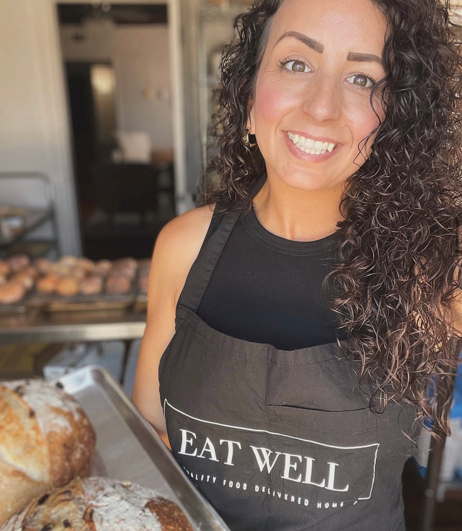 Chef Evangalene teaching a hands-on baking class at Eat Well ABQ in Albuquerque