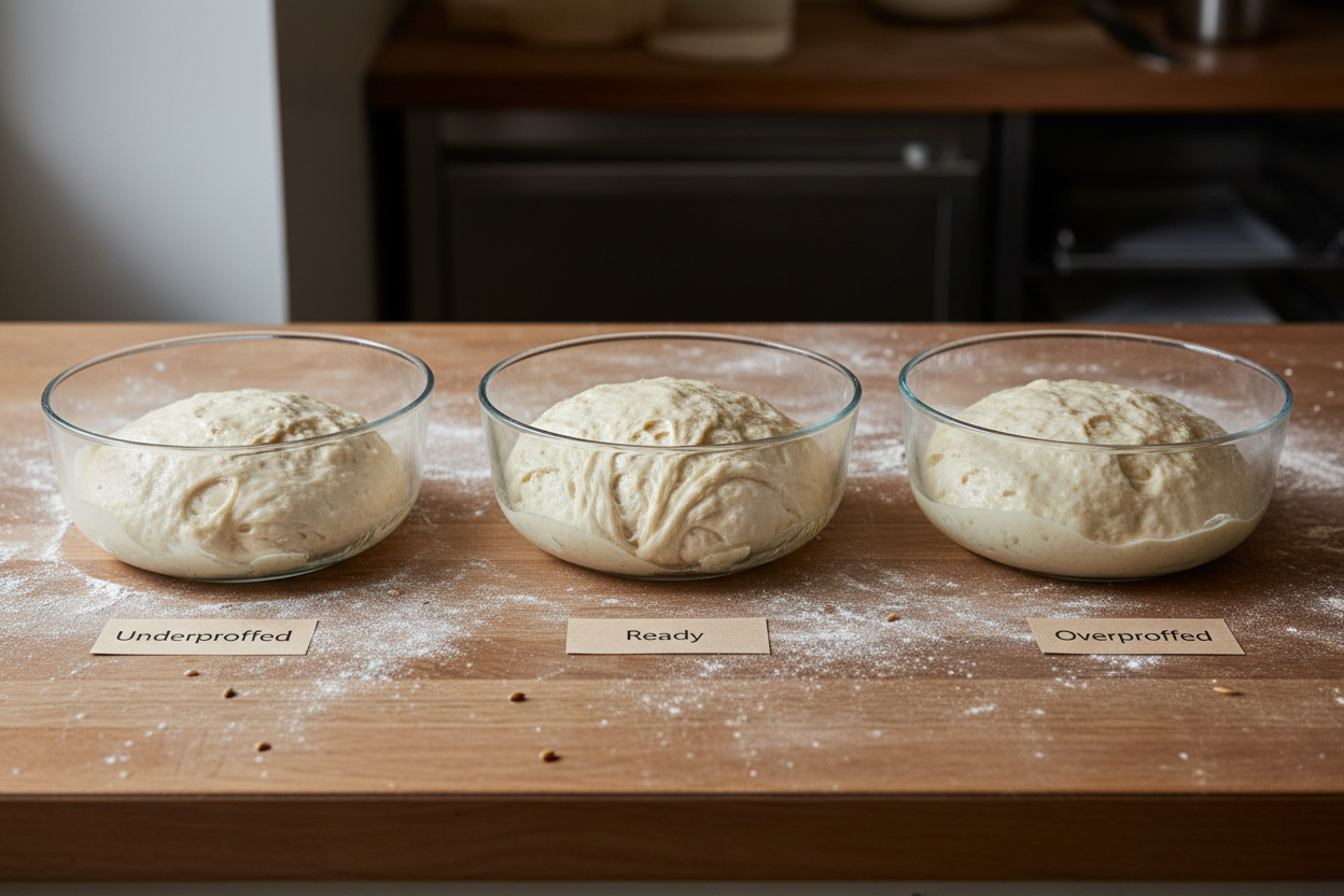 Sourdough proofing signs in Albuquerque dry climate