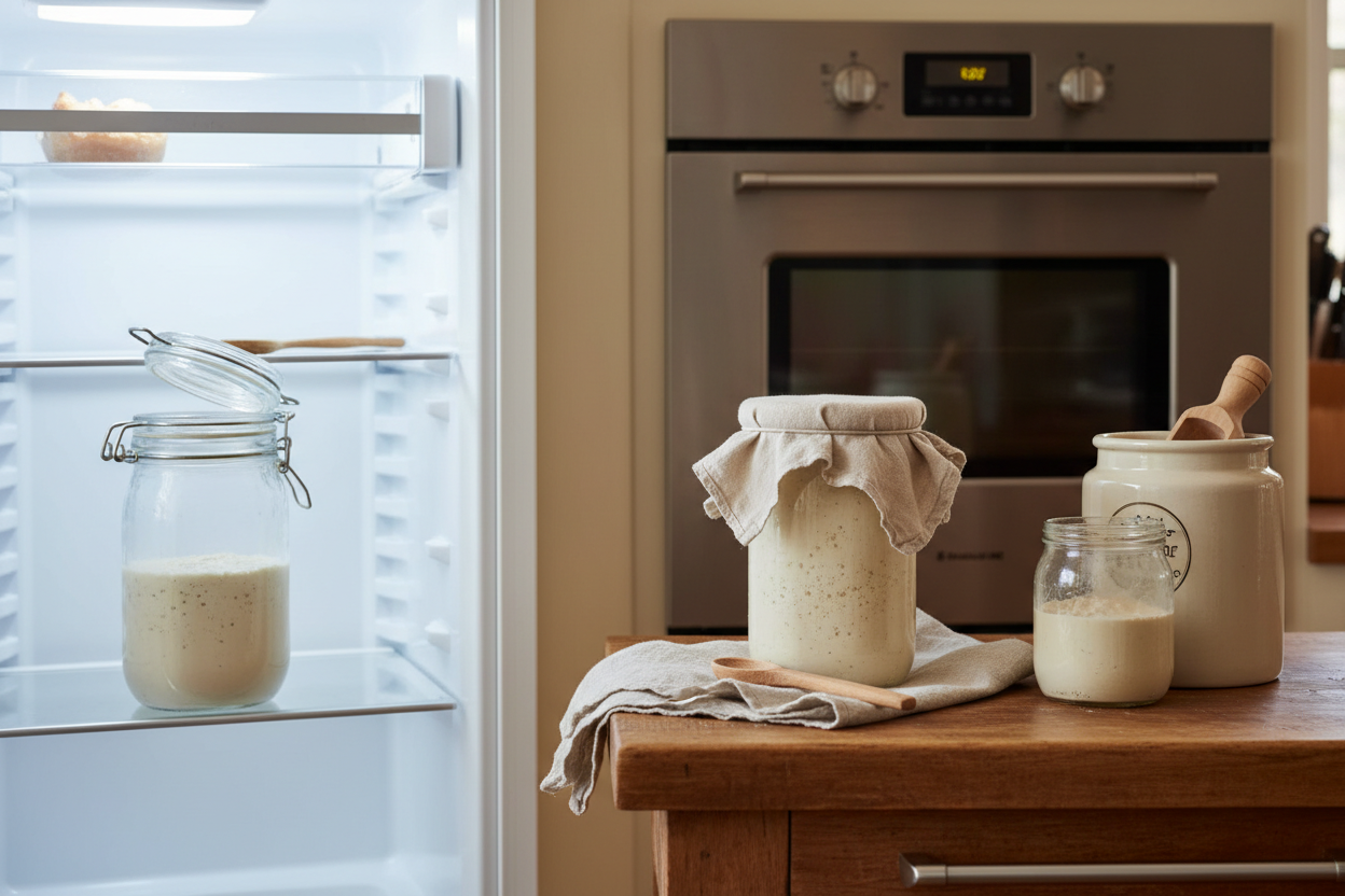 Stored and reactivated sourdough starter from Eat Well ABQ